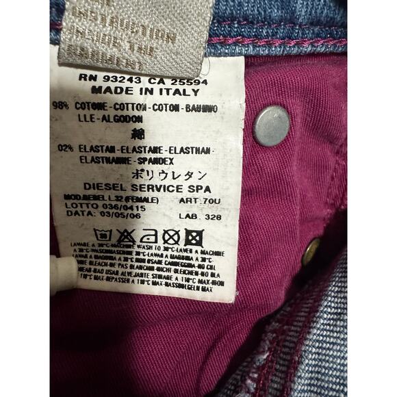 Diesel Bebel Made in Italy Low Rise Bootcut Jeans (W28 L32, Hemmed Raw Edge) - Picture 6 of 8